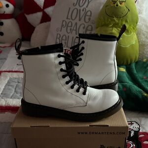 Dr. Martens White Boots with Black Laces